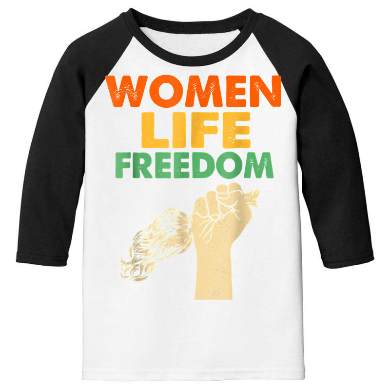 Women Life Freedom Iran Feminist Vintage T Shirt Youth 3/4 Sleeve by nejnda | Artistshot