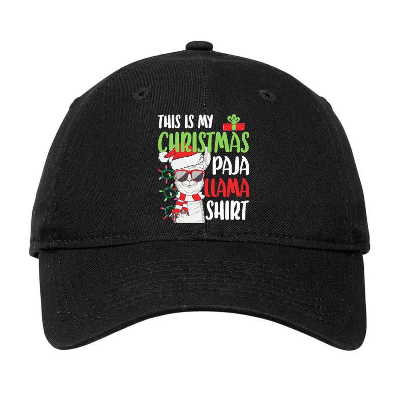 Llama Christmas Llama Christmas Pajama This Is My Paja Llama Funny Hol Adjustable Cap | Artistshot