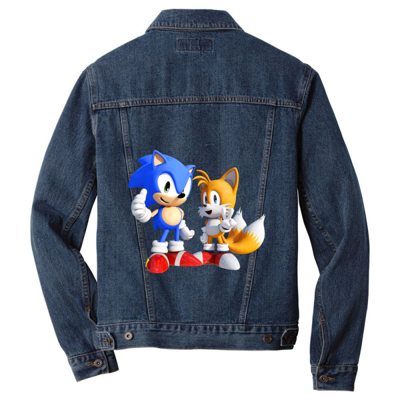 Chibi New Hedgehog And Tails Men Denim Jacket | Artistshot