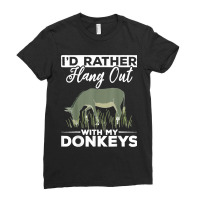 Farming Donkey Lover Farm Animal Farmer Funny Donkey Ladies Fitted T-shirt | Artistshot