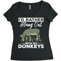 Farming Donkey Lover Farm Animal Farmer Funny Donkey Women's Triblend Scoop T-shirt | Artistshot