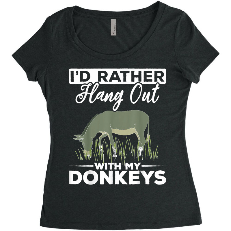 Farming Donkey Lover Farm Animal Farmer Funny Donkey Women's Triblend Scoop T-shirt by JACQUELINEMARIASMITH | Artistshot