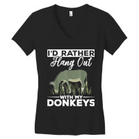 Farming Donkey Lover Farm Animal Farmer Funny Donkey Women's V-neck T-shirt | Artistshot