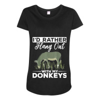 Farming Donkey Lover Farm Animal Farmer Funny Donkey Maternity Scoop Neck T-shirt | Artistshot