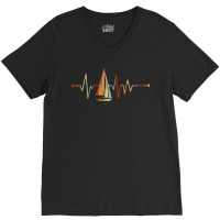 Sea Captain Gift Sail Boat Heartbeat Boat Sailing V-neck Tee | Artistshot