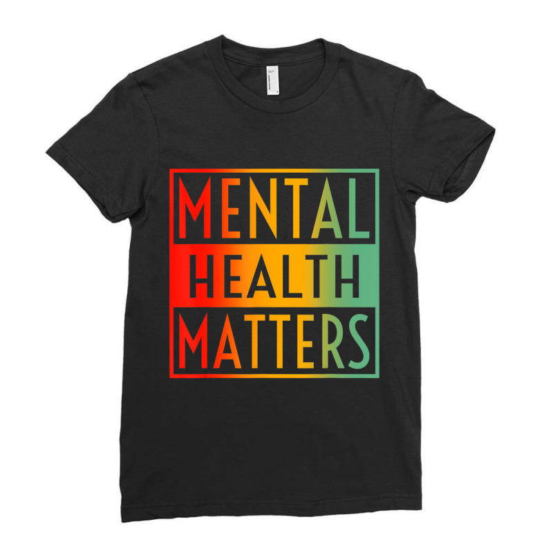 Mental Health Matters Human Brain Counselor Therapist Ladies Fitted T-Shirt by cm-arts | Artistshot