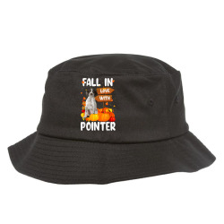 fall in love with pointer dog on pumkin halloween Bucket Hat | Artistshot