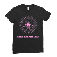 Raise Your Vibration Pink Manifestation Moon And Eye New Age T Shirt Ladies Fitted T-shirt | Artistshot