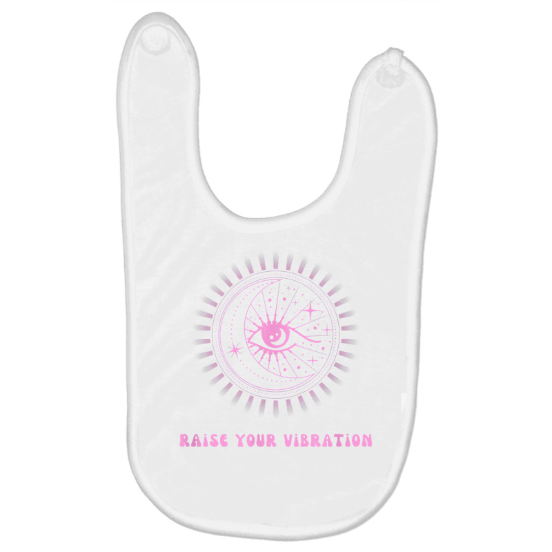 Raise Your Vibration Pink Manifestation Moon And Eye New Age T Shirt Baby Bibs by cm-arts | Artistshot