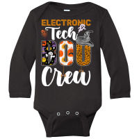 Electronic Tech Boo Crew Halloween Matching Technician Long Sleeve Baby Bodysuit | Artistshot