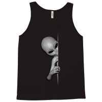 Grey Alien Peeking Zeta Reticuli Ufonaut Ufo Abduction Tank Top | Artistshot