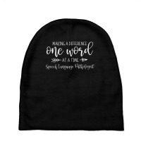 Womens Speech Language Pathology Gift For Speech Therapist V Neck T Sh Baby Beanies | Artistshot