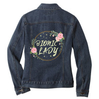 Womens Bionic Lady Women Broken Bone Knee Recovering Surgery Gifts Ladies Denim Jacket | Artistshot