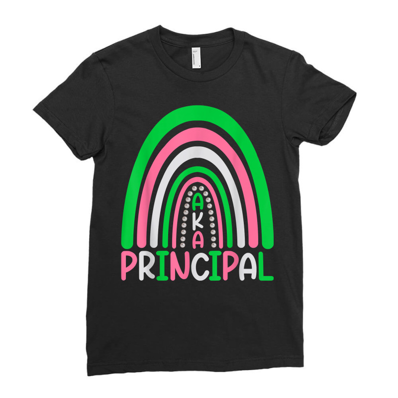 Principals Cute Rainbow Aka Principal Funny T Shirt Ladies Fitted T-Shirt by cm-arts | Artistshot