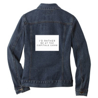 I'd Rather Be At The Capitals Game Ladies Denim Jacket | Artistshot