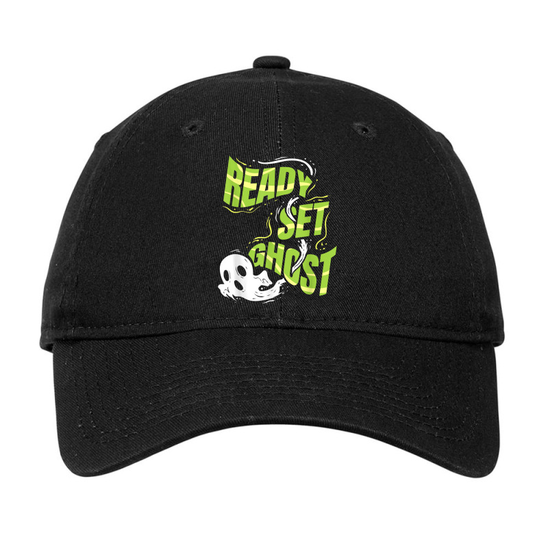 Ready Set Ghost Instead Of Ready Set Go Spirit On Halloween Adjustable Cap by Queens | Artistshot