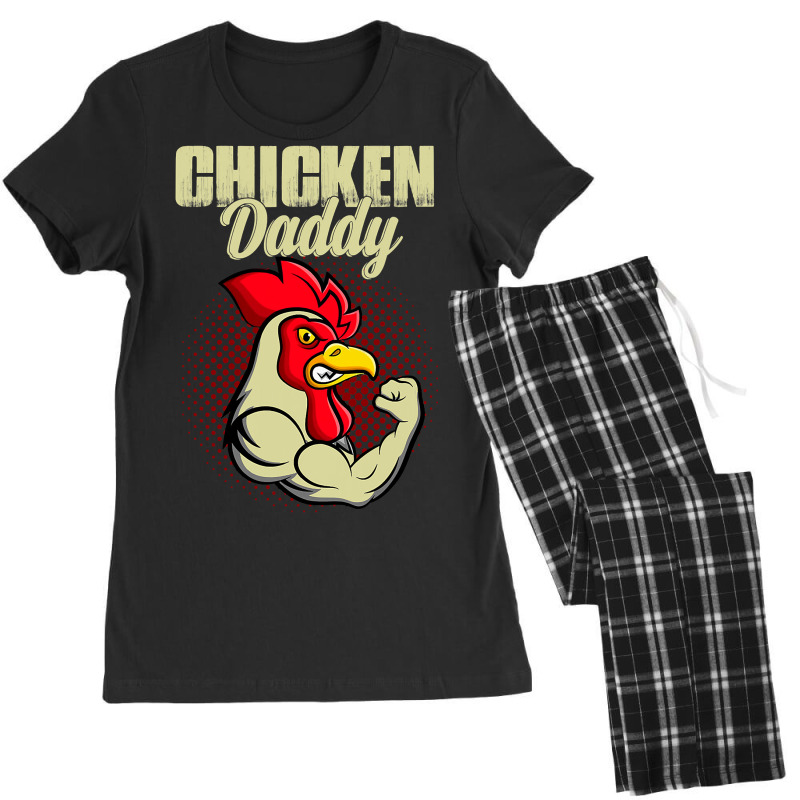 Chicken Cock Daddy Dad Farmer Poultry Farmer Fathers Day 130 Hen Chick Women's Pajamas Set by offensejuggler | Artistshot