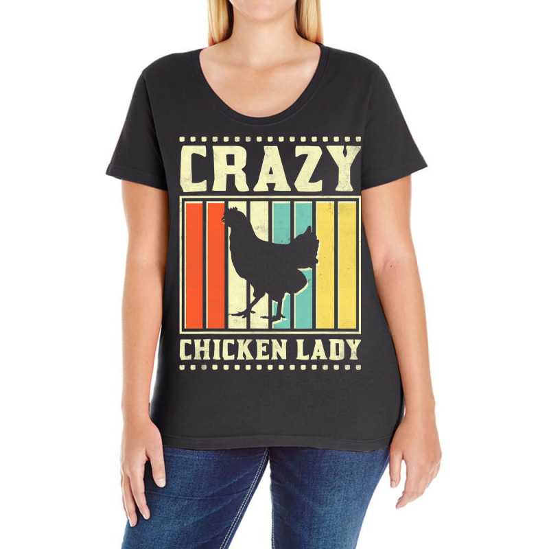 Chicken Cock Crazy Chicken Lady 150 Hen Chick Ladies Curvy T-Shirt by offensejuggler | Artistshot