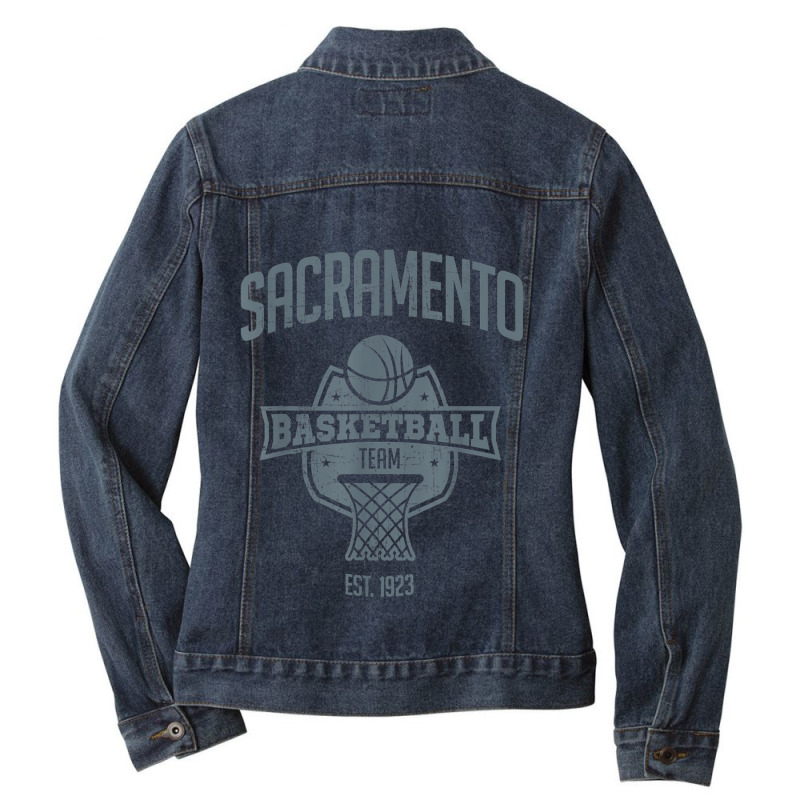 Distressed King Retro Look Party Tailgate Gameday Fan Gift Ladies Denim Jacket by CaseVillarreal | Artistshot