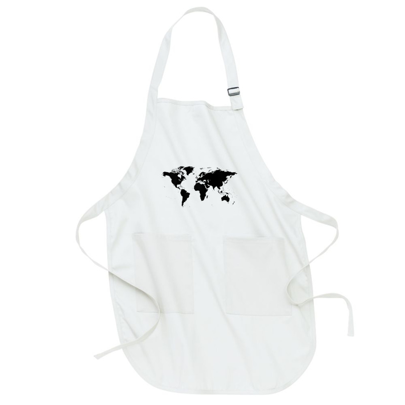 World Map Black Silhouette Countries Continents Raglan Baseball Tee Full-length Apron | Artistshot