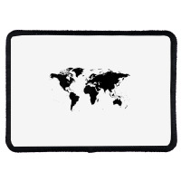 World Map Black Silhouette Countries Continents Raglan Baseball Tee Rectangle Patch | Artistshot