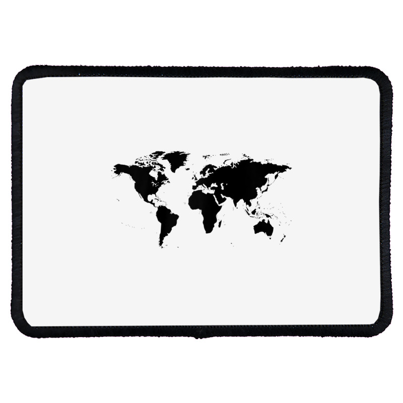 World Map Black Silhouette Countries Continents Raglan Baseball Tee Rectangle Patch | Artistshot