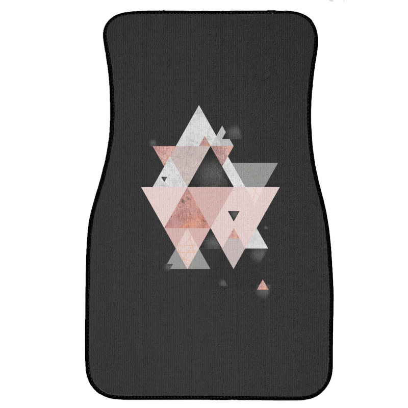 Geometric Compilation In Rose Gold And Blush Pink Front Car Mat | Artistshot