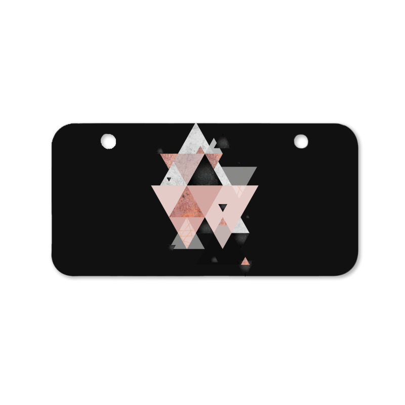 Geometric Compilation In Rose Gold And Blush Pink Bicycle License Plate | Artistshot