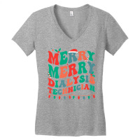 Merry Dialysis Technician Christmas Dialysis Tech Xmas Party Premium T Women's V-neck T-shirt | Artistshot