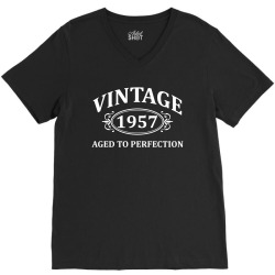 Vintage 1957 Aged to Perfection V-Neck Tee | Artistshot