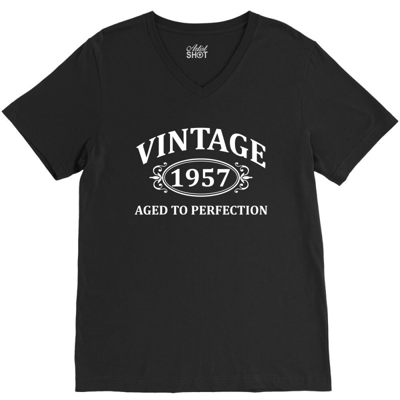 Vintage 1957 Aged To Perfection V-neck Tee | Artistshot
