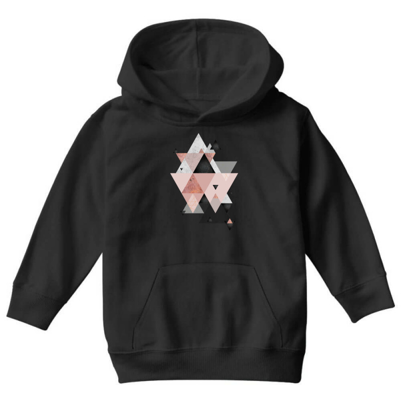 Geometric Compilation In Rose Gold And Blush Pink Youth Hoodie | Artistshot