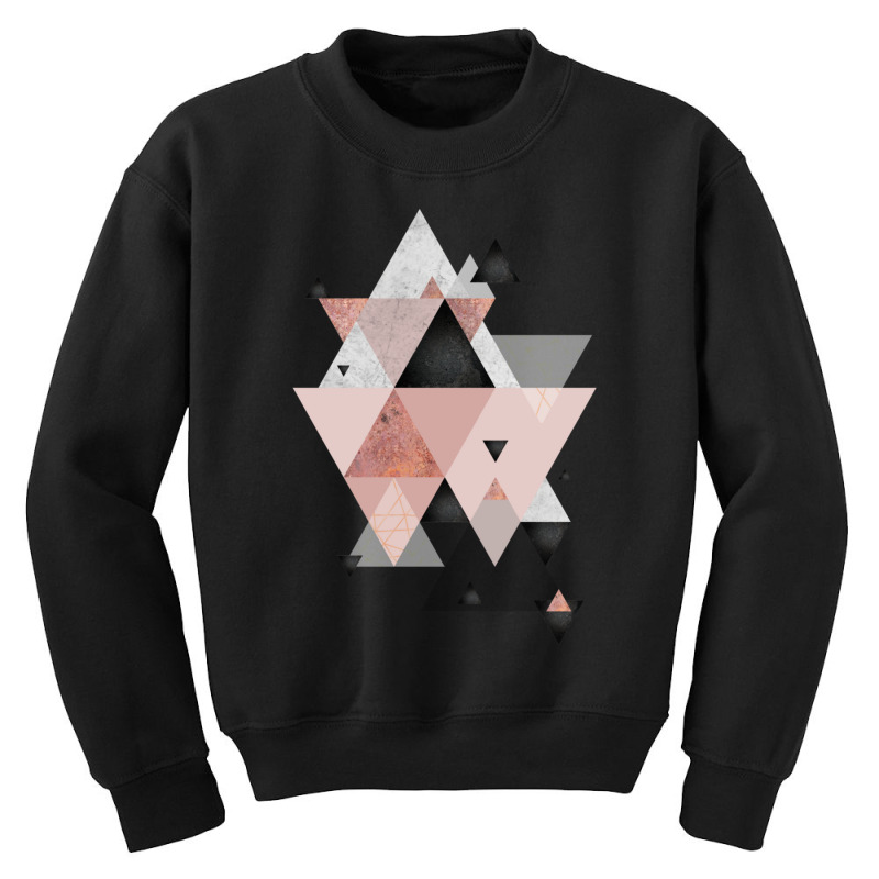 Geometric Compilation In Rose Gold And Blush Pink Youth Sweatshirt | Artistshot