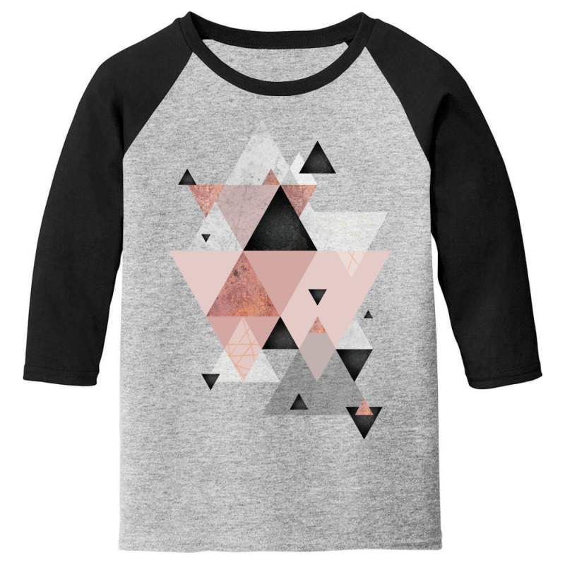 Geometric Compilation In Rose Gold And Blush Pink Youth 3/4 Sleeve | Artistshot