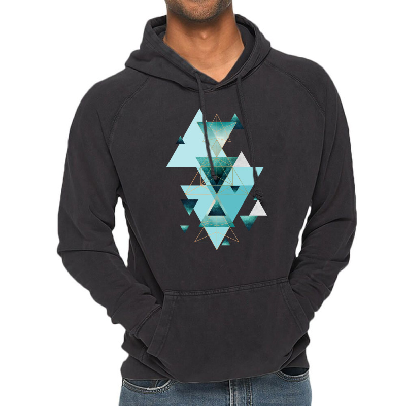 Geometric Triangle Compilation In Teal Vintage Hoodie | Artistshot