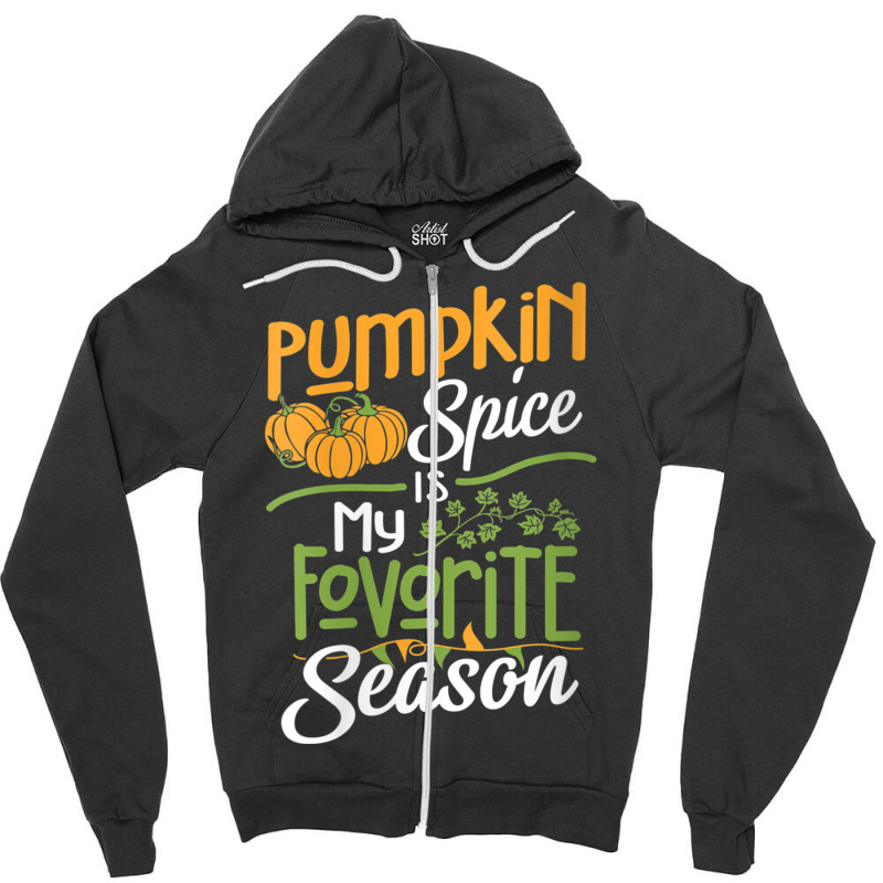 Womens Pumpkin Pie Spice Autumn Spring Fall Season Men & Women V Neck Zipper Hoodie | Artistshot