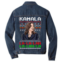 Santa Kamala Ugly Christmas Sweater Meme Kamalalala Men Denim Jacket | Artistshot