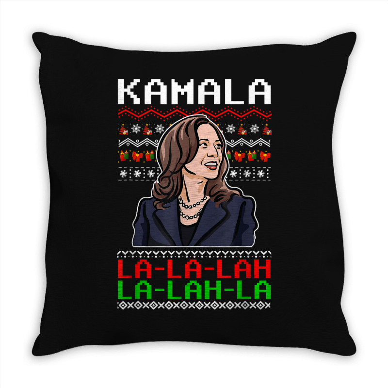 Santa Kamala Ugly Christmas Sweater Meme Kamalalala Throw Pillow | Artistshot