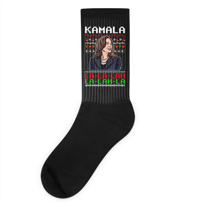 Santa Kamala Ugly Christmas Sweater Meme Kamalalala Socks | Artistshot