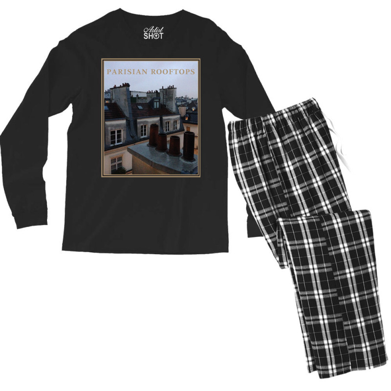 Parisian Rooftops   For Romantic Paris Lovers Long Sleeve T Shirt Men's Long Sleeve Pajama Set by cm-arts | Artistshot