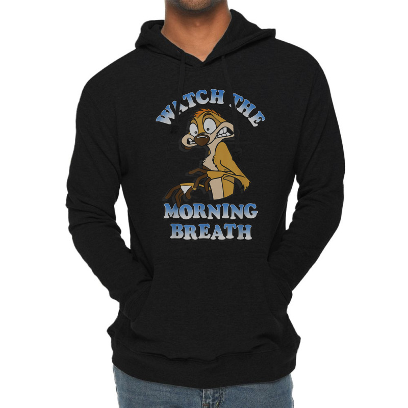 Funny Lion And King Timon Watch The Morning Breath Lightweight Hoodie by althubich | Artistshot