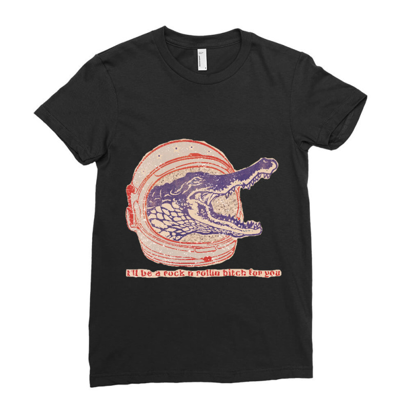 Alligator Space Invader Ladies Fitted T-Shirt by cm-arts | Artistshot