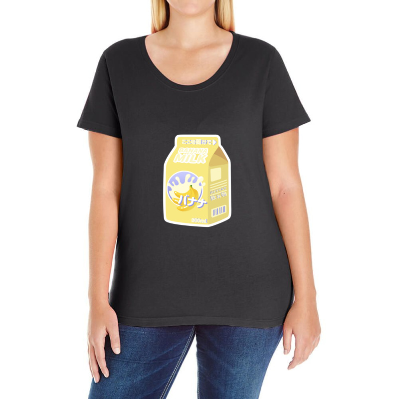 Banana Milk   Korean Drink Ladies Curvy T-Shirt by GaryStahl | Artistshot