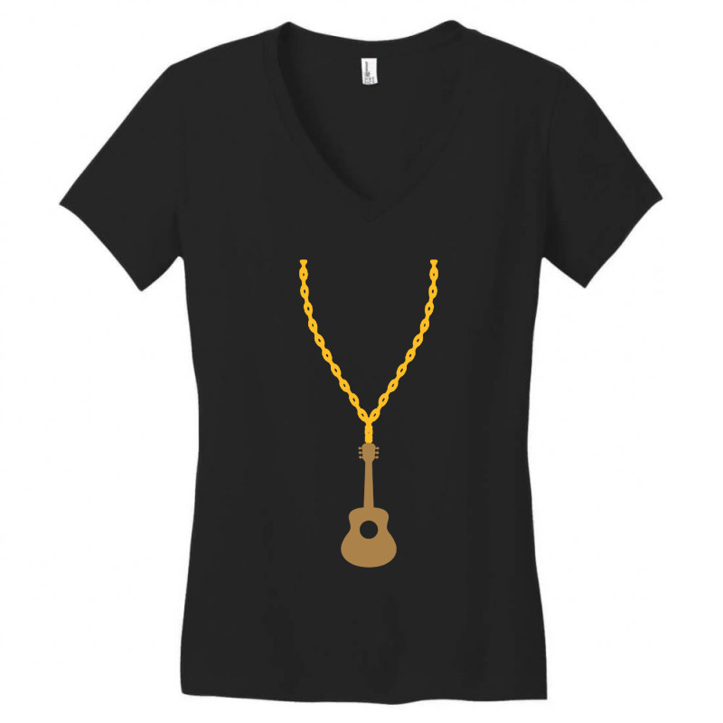 Collana D'oro Chitarrista Chitarra Women's V-Neck T-Shirt by DJ Art | Artistshot