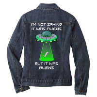 Amputee Leg Foot Amputation Ufo Alien Abduction Joke Ladies Denim Jacket | Artistshot