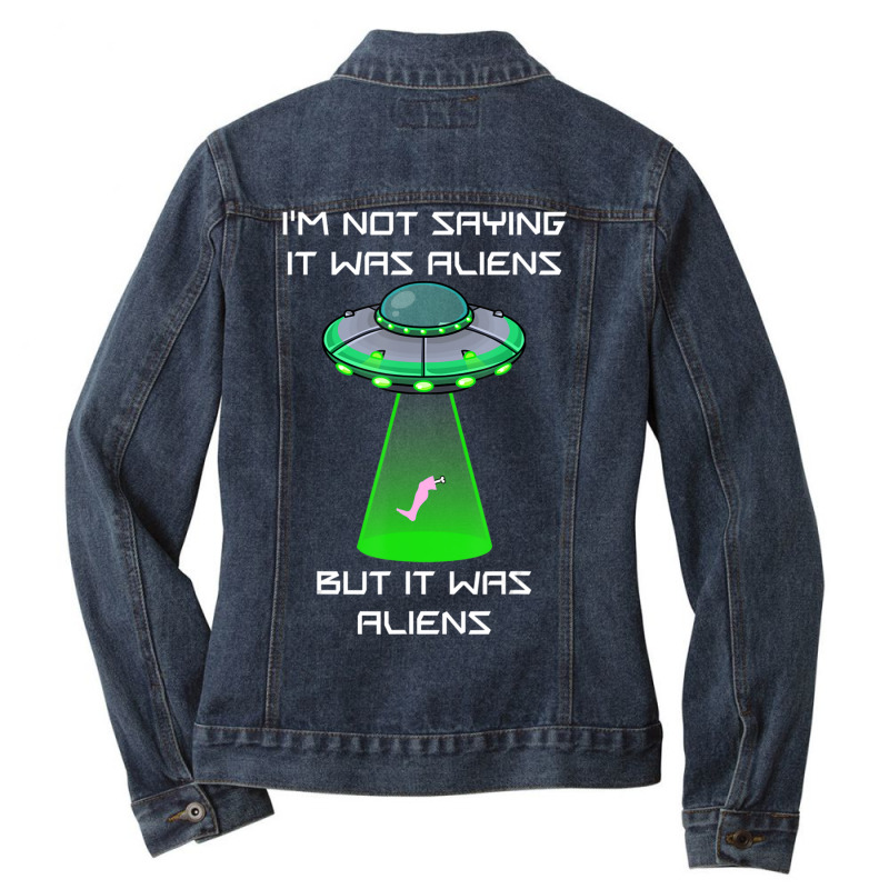 Amputee Leg Foot Amputation Ufo Alien Abduction Joke Ladies Denim Jacket by doboc | Artistshot