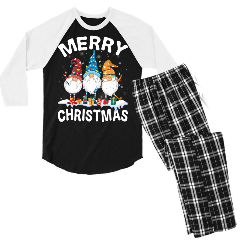 Merry Christmas Gnomes Squad Xmas Gnome Lover Cute Gnomies Sweatshirt Men's 3/4 Sleeve Pajama Set | Artistshot