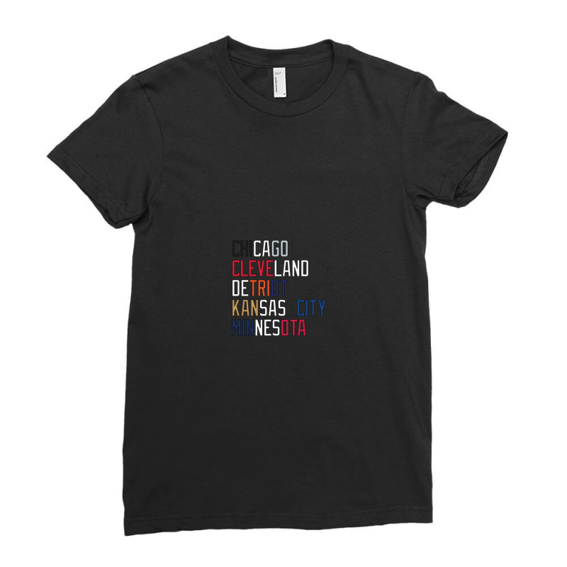 Al Central Teams Colors And Locations Ladies Fitted T-Shirt by PamelaSherrard | Artistshot