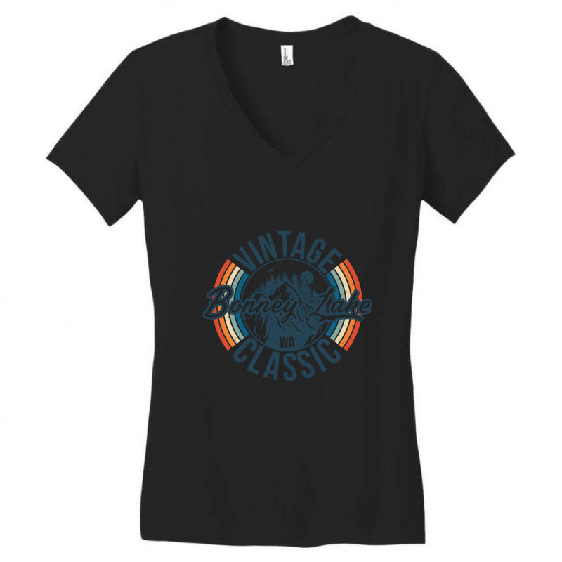 I Love Bonney Lake Washington Retro Vintage Classic Limited Edition Women's V-Neck T-Shirt by hardrollsjudo | Artistshot