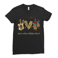 Peace Love Native Blood Native American Ladies Fitted T-shirt | Artistshot